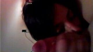 sexy brunette with tattoo deepthroats porn video