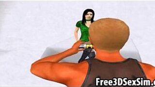 Sexy 3D cartoon brunette babe does a photo shoot porn video